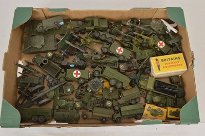 Lot 252 - Postwar Playworn/Unboxed Military Diecast Vehicles (40+)