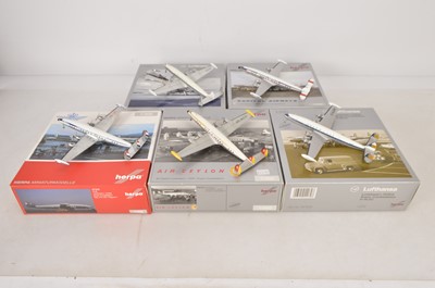 Lot 277 - Herpa 1:200 Scale Diecast Lockheed Super Constellation Civil and Military  Aircraft (10)