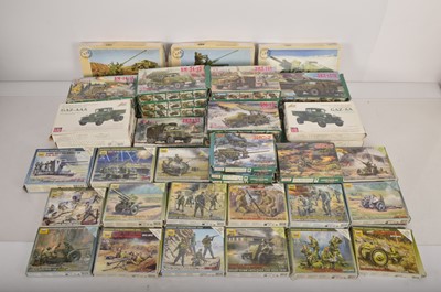 Lot 339 - Unbuilt 1/72 scale Eastern European plastic  military kits  in original boxes (57)