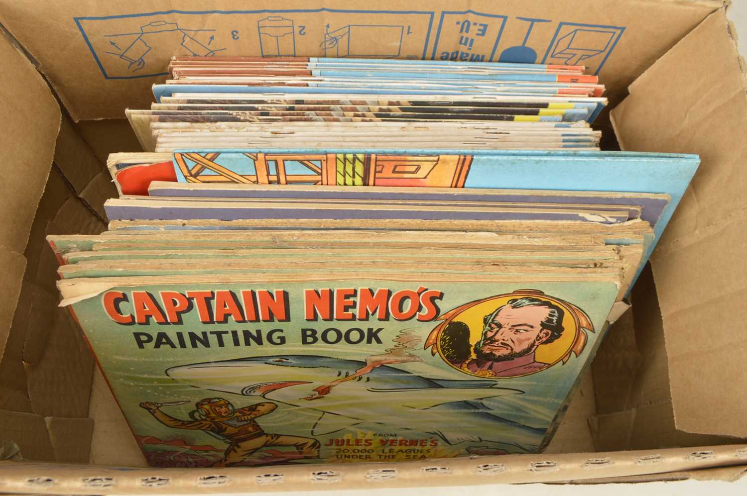 Lot 383 - Collection of  ex shop 1950's- 1960's TV Themed Jigsaws and Disney Comics and Film Comics (Large qty in three boxes)