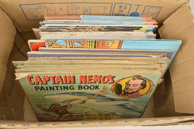 Lot 383 - Collection of  ex shop 1950's- 1960's TV Themed Jigsaws and Disney Comics and Film Comics (Large qty in three boxes)