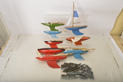 Lot 392 - Collection of Tri-ang metal and Star wood Yachts and various lead and diecast Waterline Models by Crescent TM and others (qty)