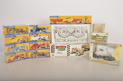 Lot 410 - Dimestone Dreams made in China reproduction American Style boxed Vehicles and Chinese Tin Toys including Trains (14)