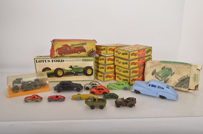 Lot 412 - 1950's-60's Rovex Merit  Frog and Tri-ang Minic and other makers model Cars (22)