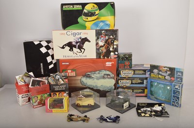 Lot 414 - Various modern Toys including Topps Star Wars Stickers Retail Boxes and City Die-cast Vans and quantity of empty boxes including Star Wars Stickers Minichamps Legions of Power and others