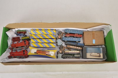 Lot 419 - Various push-a-long Diecast model Toy Trains by Dinky Budgie Benbros Lone Star and Crescent and whitemetal kit and Tram (24)