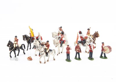 Lot 464 - A selection of Wend al aluminium figures comprising mounted Household Cavalry (5) and guards (3) bandsmen