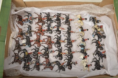 Lot 466 - Large quantity of Britains Timpo Crescent Cherilea and other makers Mounted Guards Knights Cavalry Lancers  and other (110+)