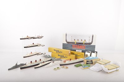 Lot 492 - Tri-ang Minic Ships and Hornby Minic Ships and Accessories and other makers Waterline vessels (60+)