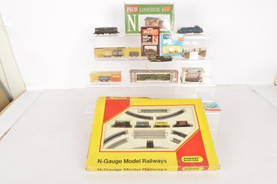 Lot 500 - Hornby Minitrix Lima Peco N gauge Set with extra Locomotives and accessories (qty)