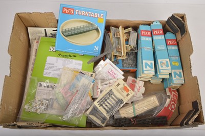 Lot 514 - Large quantity of Peco N Gauge Track and Points Card kits and other Accessories (large qty)