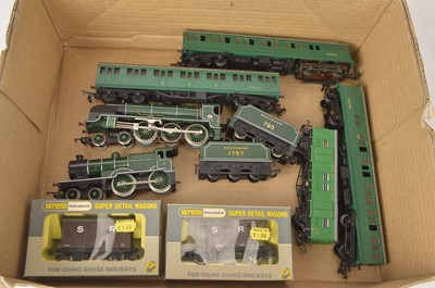 Lot 529 - Tri-ang early Hornby Wrenn 00 gauge  Locomotives coaches and wagons (8)