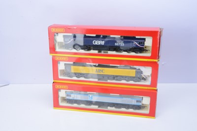 Lot 549 - Hornby 00 gauge Class 59 and 66 Locomotives in original Boxes (3)