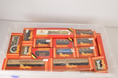 Lot 555 - Hornby 00 gauge Steam Locomotive set with additional Locomotives rolling stock and accessories (qty)