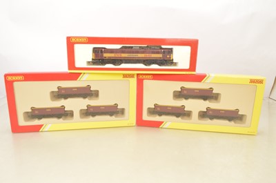 Lot 574 - Hornby 00 Gauge boxed Class 86 EWS maroon and two EWS triple wagon packs (3 boxes)