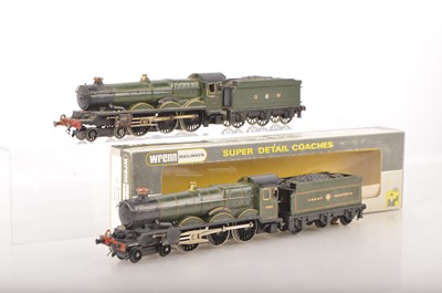 Lot 658 - Pair of modified Wrenn 00 Gauge 3-Rail Castle Class Locomotives and 'Sheila' Pullman Car empty box (3)