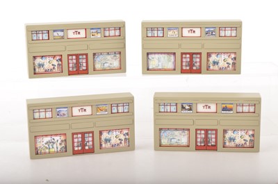 Lot 676 - TTRCA Trix Collectors Association 00 Gauge 'Manyways' Style Low relief Shops (4)