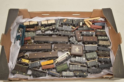 Lot 683 - Assorted GW and LMS kit built 00 gauge wagons and road vehicles (51)