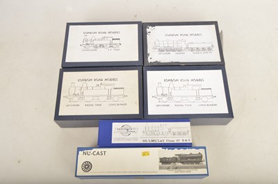 Lot 701 - Unmade and Part-made Finescale 4mm Scale L&Y/LNWR-related Steam Locomotive Kits by Various Makers (6 boxes)