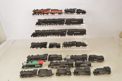 Lot 984 - US outline Rivarossi Mehano Lima and other H0 gauge steam locomotives and tenders (14)