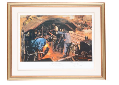 Lot 1015 - Cuneo framed and unframed Railway Prints and Transcord LP's and various unused DVD'S (qty)
