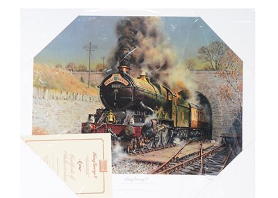 Lot 1015 - Cuneo framed and unframed Railway Prints and Transcord LP's and various unused DVD'S (qty)