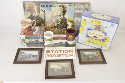 Lot 1015 - Cuneo framed and unframed Railway Prints and Transcord LP's and various unused DVD'S (qty)