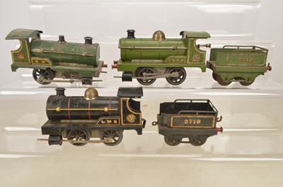 Lot 1027 - Three early Hornby 0 Gauge No 0 Locomotives and two tenders (5)