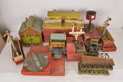 Lot 1045 - Mostly Pre-war Hornby 0 Gauge Lineside Accessories (qty)