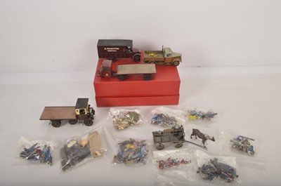 Lot 1084 - Large quantity of whitemetal painted 0 Gauge Figures including Station Saff Passengers Civilians workers and various kitbuilt Vehicles (90+)