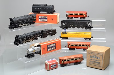 Lot 1104 - Lionel / American Flyer 0 and S Gauge mixed group of Locomotive, Freight stock and track (Qty)