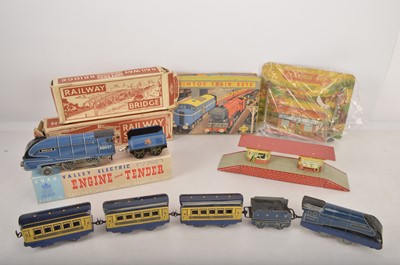 Lot 1107 - Chad Valley 0 Gauge Electric Locomotive and Mettoy and Brimtoy Accessories (qty)