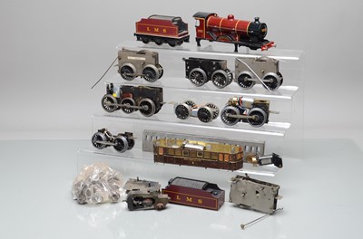 Lot 1154 - Bassett Lowke /Hornby and other commercial manufacturers 0 Gauge Mechanisiams, Loco bodies and other items (Qty)