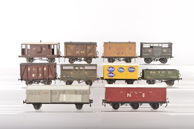 Lot 1173 - Scratch built 0 Gauge course scale Goods wagons (10)