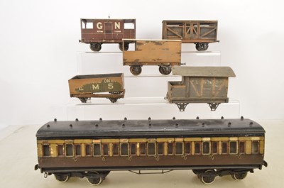 Lot 1185 - Wooden Gauge 1 Rolling Stock for restoration or spares (6)