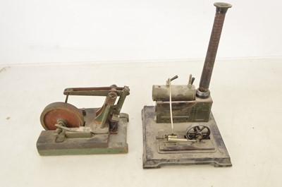 Lot 1198 - An early Bing single-cylinder Steam Engine and home-made Electric 'Beam Motor'