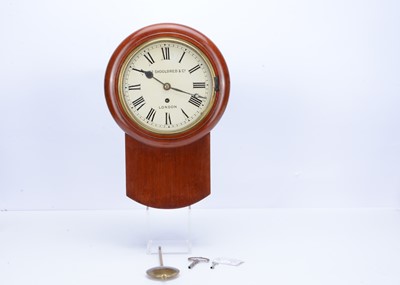 Lot 3 - A nice late Victorian drop dial mahogany wall clock marked Shoolbred & Co