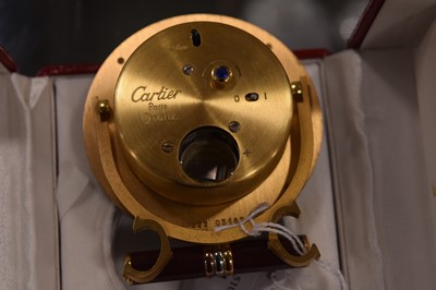 Lot 14 - A modern Must de Cartier cased travel clock