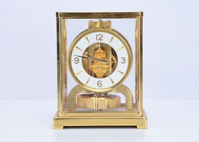 Lot 16 - A Jaeger-LeCoultre Atmos VIII brass and glazed mantle clock