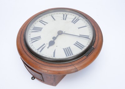 Lot 22 - A Victorian mahogany English dial fuzee wall clock