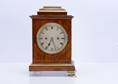 Lot 24 - A mid 19th century rosewood and gilt metal mounted bracket or mantle clock