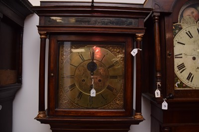 Lot 36 - An early 19th century oak long cased clock