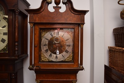 Lot 38 - An early 19th century walnut veneered long cased clock