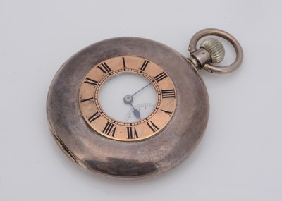 Lot 40 - A c1930s Omega silver half hunter pocket watch