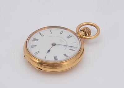 Lot 43 - A late Victorian 18ct gold open faced pocket watch by Wales & McCulloch