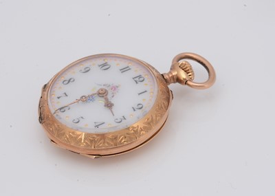 Lot 48 - A late 19th century continental 18ct gold open faced lady's pocket watch