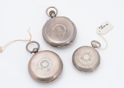 Lot 54 - Three silver open faced pocket watches