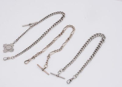 Lot 61 - Three silver pocket watch chains