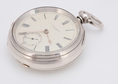 Lot 69 - A large Victorian silver open face pocket watch from J.B. Williamson of Darwen