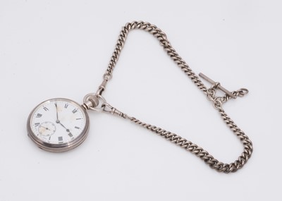 Lot 82 - An early 20th century silver open faced pocket watch